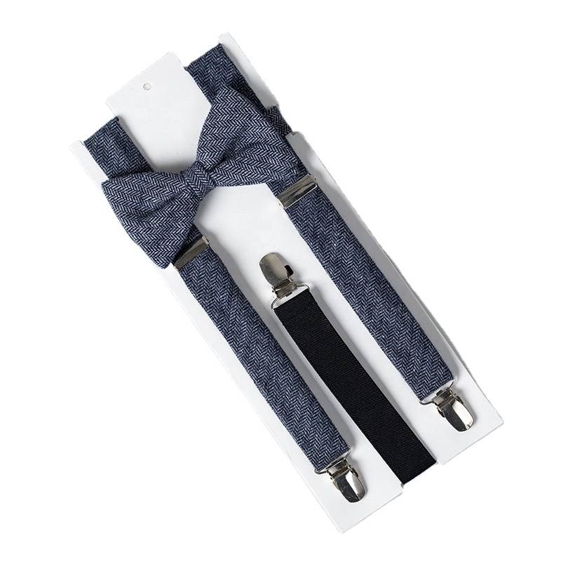 Fashion New Designs For Wool Suspenders For Men Suspenders Bowtie Set